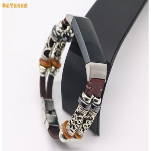 Retro Genuine Leather Strap For Fitbit Charge 3 Smart Watch Belt Replacement Watchband Nostalgic Wristband Bracelet Accessories