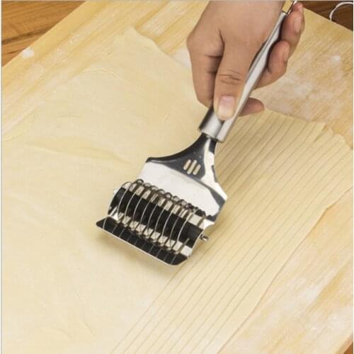 1PC Stainless Steel Spaghett Noodle Maker Lattice Roller Docker Dough Cutter Tool Kitchen helper DIY Dough cutting tool