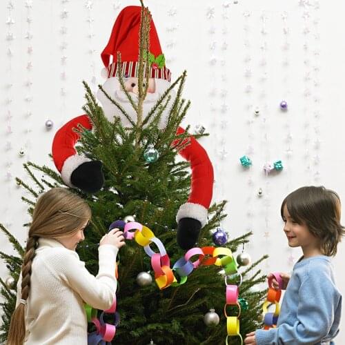 Christmas Tree Top Hugger Snowman Elk Creative Cartoon Winter Wonderland Party Decoration Party Supplies