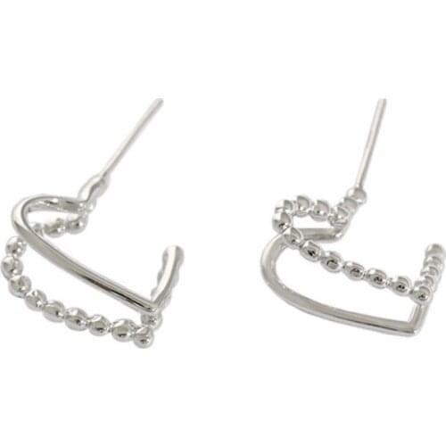 ZEMIOR S925 Sterling Silver Double-Layer Love Heart-Shaped Earring Creative Design For Women Fashion Jewelry Gift Best Selling