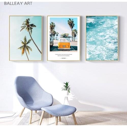 Scandinavian Style Landscape Canvas Poster Nordic Sea Blue Decoration Wall Art Print Painting Decorative Picture Home Art Decor