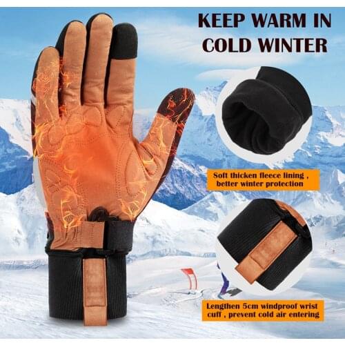 WEST BIKING Winter Bike Gloves Touchscreen Windproof Thermal Waterproof Gloves Men Women Anti slip MTB Skiing Motorcycle Gloves