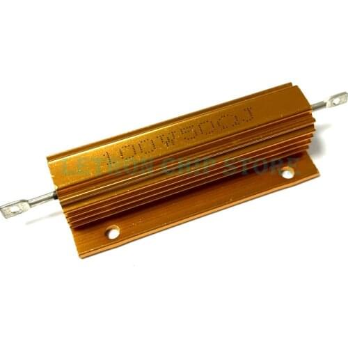 1PCS 100W Aluminum Power Metal Shell Case Wirewound Resistor 0.1 ~ 100K 1 2 3 4 5 6 8 10 50 100 500 1K 5K 10K ohm RX24 RX24-100W