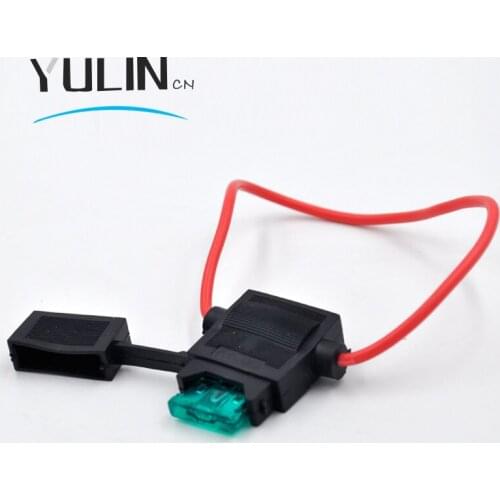 1pcs waterproof auto inline medium In-Line Fuse Holder + 1pcs Fuse Inserts Blade Inline Fuse Holder Splash Proof for Car Bike