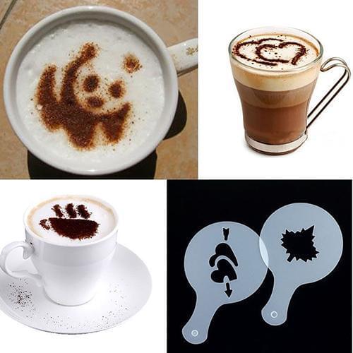 16Pcs Creative Coffee Art Stencil Cappuccino Latte Templates DIY Decoration Mold Coffee Cake Stencil Barista Decoration tools