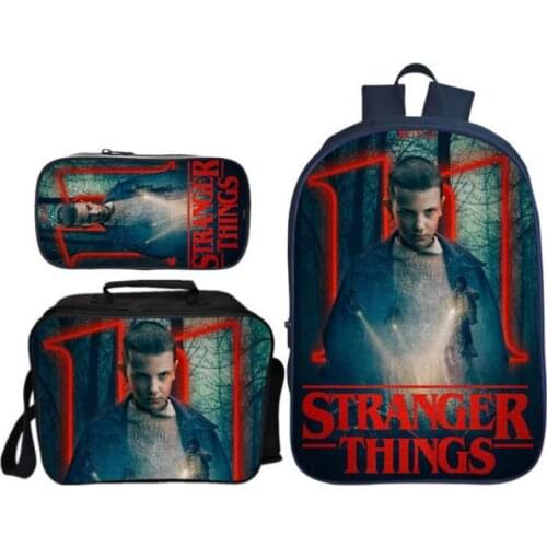 3pcs/set Stranger Things Custom Bag School Bags for Boys Girls Student Children School Backpack Satchel Kids Book Bag mochilas