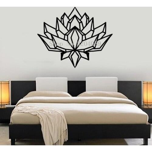 3D Polygonal Lotus Vinyl Wall Decal Abstract Flower Home Decoration Living Room Bedroom Self-adhesive Art Stickers GiftYY623