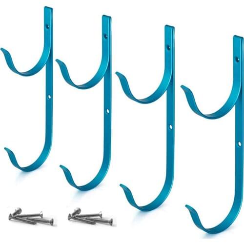 4pcs Pool Pole Hanger Metal Rod Holder Set Ideal Hooks for Telescopic Poles Brushes Vacuum Hose Garden Swimming Accessories