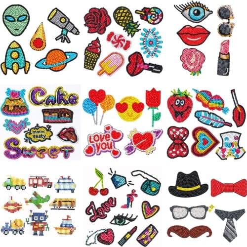 Diamond Painting Stickers Kits for Kids,DIY 5D Colorful Fashion Diamond Art Stickers by Numbers Kits