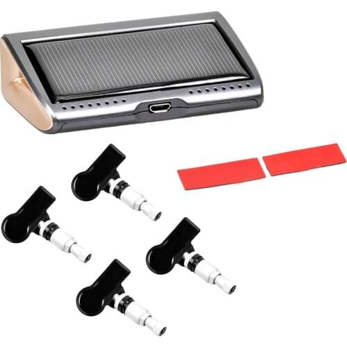 Smart TMPS Car Tyre Pressure Monitoring System Solar Power Digital LCD Display Wireless High Accuracy Auto Security Alarm System
