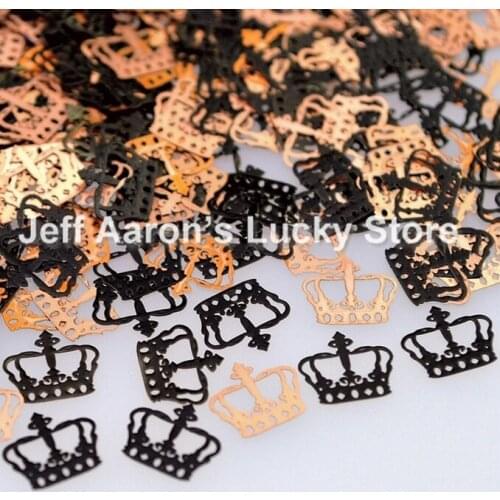 Black metal nail foil decals for nail art decoration tools Imperial crown design nail sequin