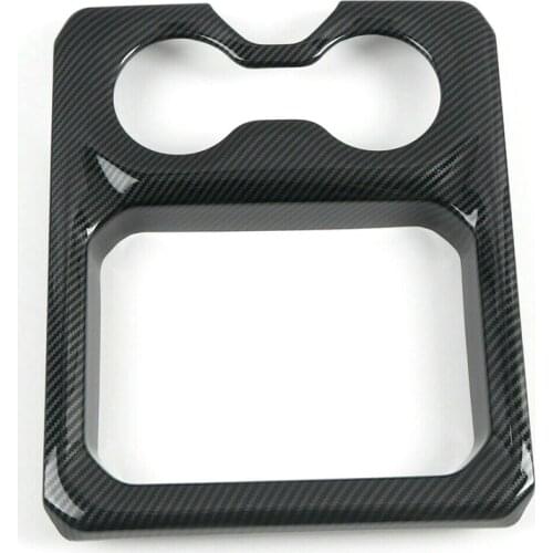 Black Carbon Fiber Style Car Water Cup Holder Cover Trim Decoration Fit For Dodge Ram 1500 2019 2020