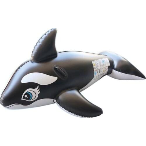 Dolphin mounts shark thickened PVC inflatable black whale floating drainage on inflatable toys