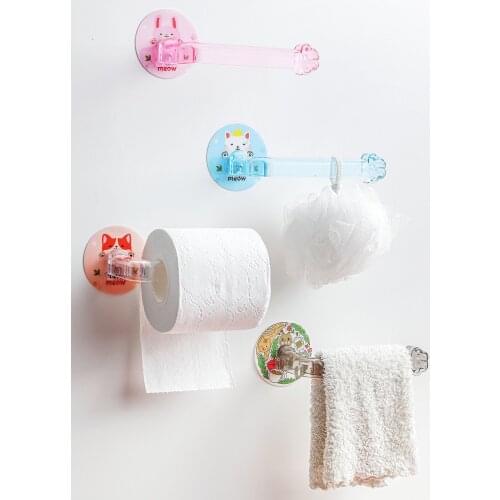 Cartoon cat claw hole free roll paper holder toilet tissue holder toilet storage rack toilet paper holder toilet paper holder