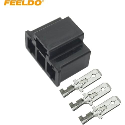 FEELDO 2Pcs Car Motorcycle H4/HB2/9003 Bulb Waterproof DIY Male Quick Adapter Connector Terminals Plug #AM2622