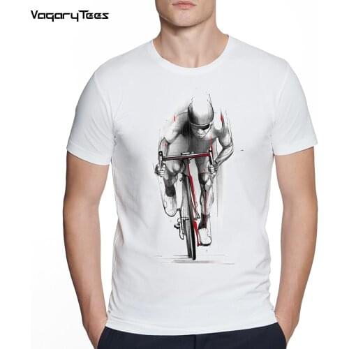 Mens Creative Cyclist Lover feel the burn Print Short Sleeve T-Shirt Hipster O-neck Design Tops Cool streetwear Tee