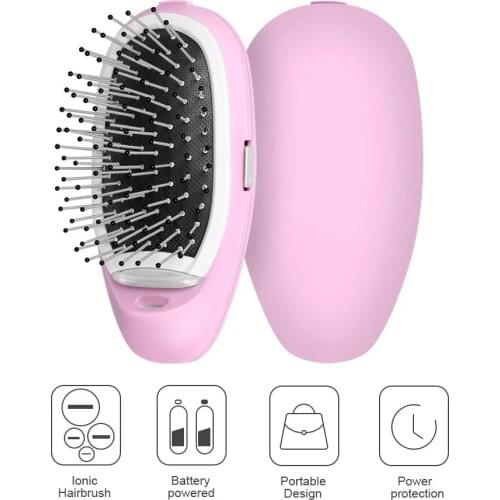Ionic Hairbrush Electric Brosse Demelante Portable Negative Ions Comb Women Detangler Scalp Massage Hair Brush Brosse a Cheveux