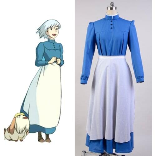 Hayao Miyazaki Movie Howls Moving Castle Sophie Cosplay Costume Halloween Maid Dresses For Women