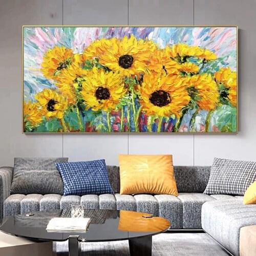 Full Square round Diy diamond painting sunflower large size flowers mosaic sale diamond Embroidery living room Home decor gift