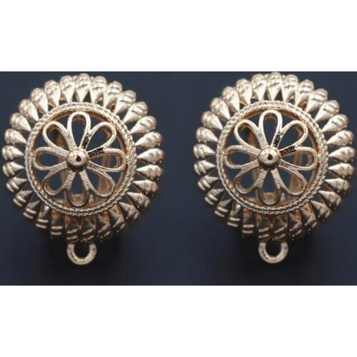 Metal Earrings Connector Linkers Filigree Circle Charms Base Findings DIY Women Statement Drop Dangle Hanging Earring Making