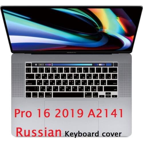 Soft Skin for Macbook Pro 16 2019 A2141 Russian EU US Keyboard Cover Skin Silicon Pro 16 Russian A2141 Keyboard Film Protector