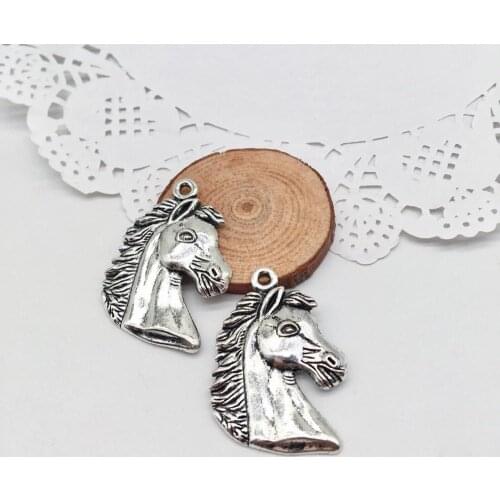 8 pcs Animal charms horse head 40x29x4mm Antique Making Pendant fit Vintage color DIY Jewelry Making