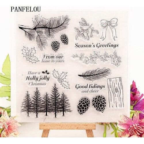 PANFELOU 14.5*15.5 Pine forest Transparent Clear Silicone Stamp/Seal DIY scrapbooking/photo album Decorative clear stamp sheets