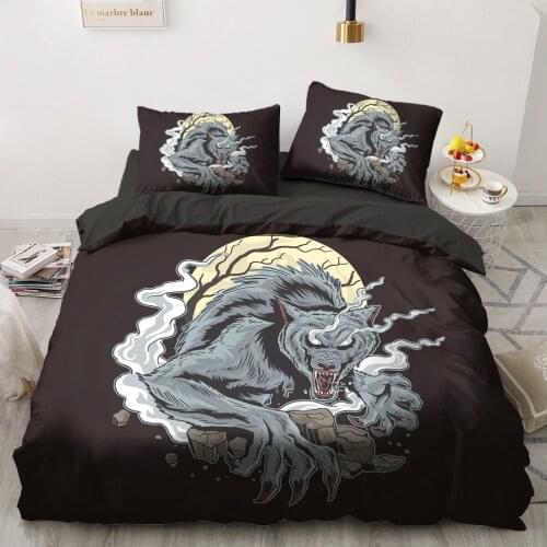 Bedding Sets 3D Black Custom Duvet Quilt Cover Set Comforter Bed Linen Pillowcase King Queen Full 173x230 Animal Home Texitle