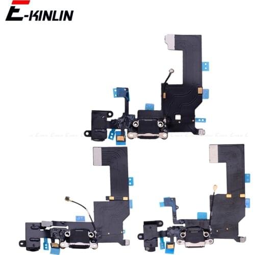 USB Charger Power Port Dock Connector Plug Charging Flex Cable With HeadPhone Jack For iPhone 4 4S 5 5S 5C RePlacement Parts