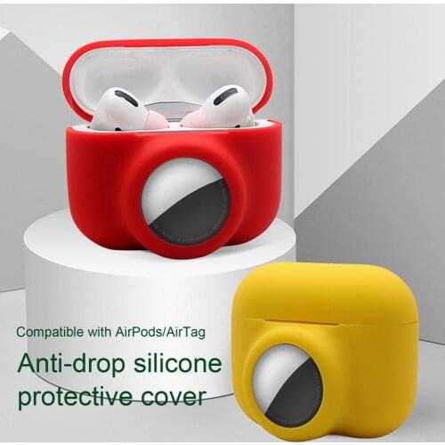 Tracker Protector Multifunctional Simple Design Silicone 2-in-1 Earphones Protective Sleeve Cover for Airpods for Airtag