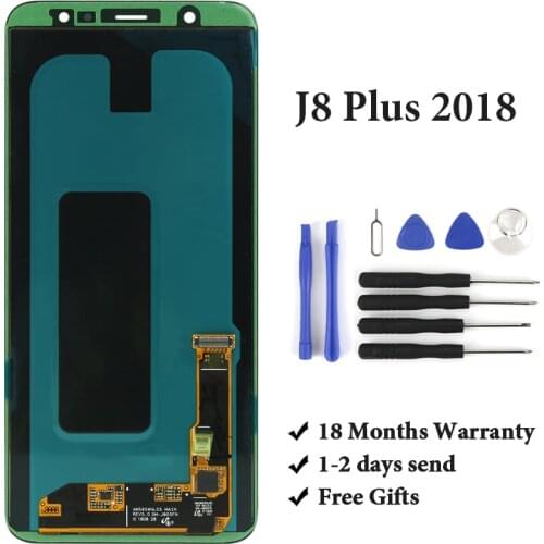 100% OEM For Samsung J8 Plus 2018 LCD Display No Dead Pixel AMOLED Touch Screen With Digitizer Assembly For Samsung J805 LCD