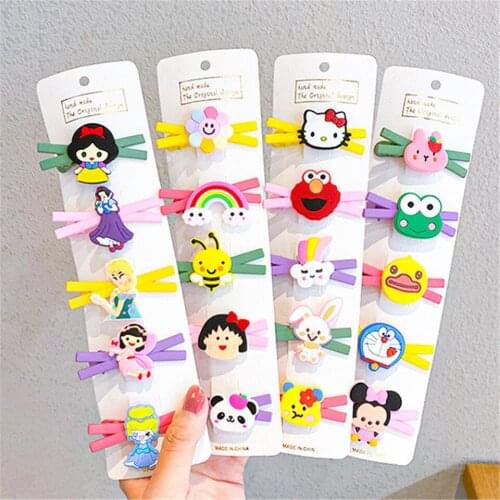 2021 5Pcs/Pag Cute Colorful Cartoon Hair Clips For Girls Lovely Flower Hair Ornament Ice Cream Hairpins Fashion Hair Accessories