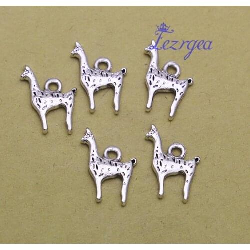 30pcs/lot--17x7mm, Alpaca chams, Antique silver plated alpaca Grass Mud Horse charms,DIY supplies, Jewelry accessories