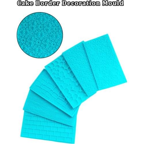 6PCS/Set Tree Bark Brick Wall Bakeware Tools Plastic Food Grade Texture Kitchen Accessories Cake Decorating Fondant Mold