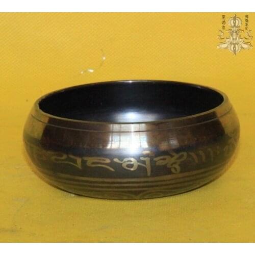 6" YOGA Tibet Singing Bowl HIMALAYAN hand hammered CHAKRA MEDITATION Buddha of bowls Antique Garden Decoration Silver Brass