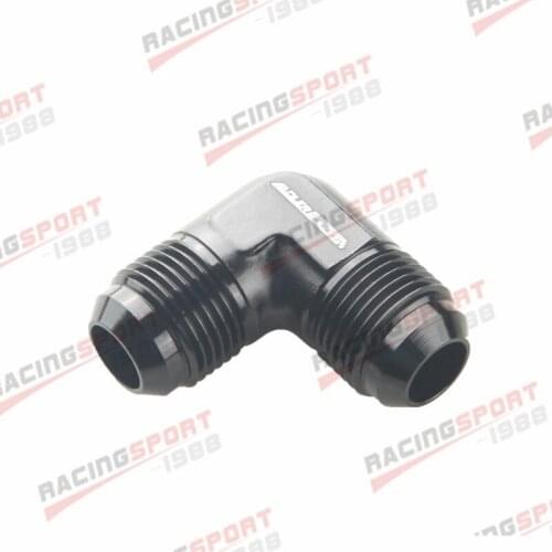 90 Degree -10 AN To -10 AN Male Flare Union Fitting Adapter Black