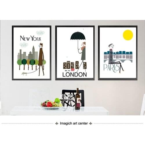 Abstract canvas prints canvas painting modern decorative art cartoon pictures London Paris New York city views landscape scenery