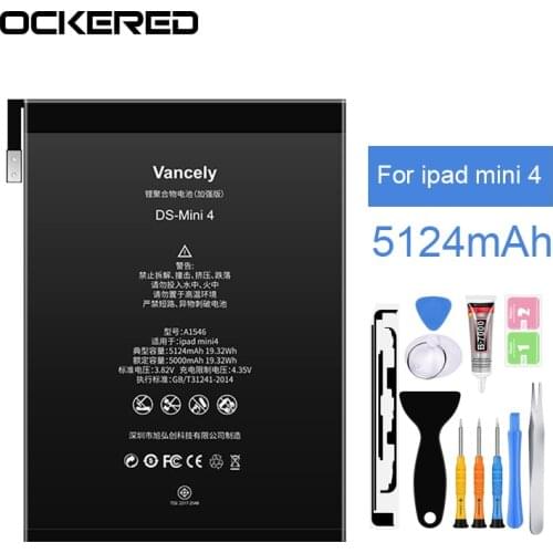 Ockered New 5124mAh Battery For ipad mini4 Battery For iPad mini 4 A1538 A1546 A1550 Replacement Battery With Free Tools