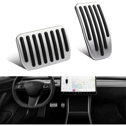 For Tesla Model 3 Model3 Accessories Aluminum alloy Foot Pedal Accelerator Gas Fuel Brake Pedal Rest Pedal Cover Car Styling