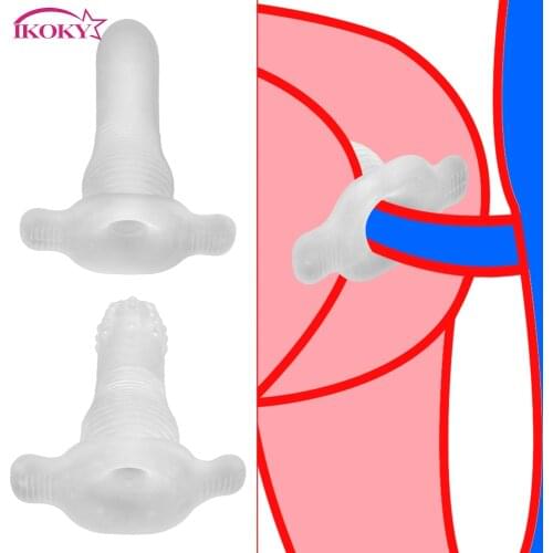 IKOKY Anal Plug Transparent TPE Hollow Butt Plug Anus Dilator Anal Expanding Sex Toys for Women Men Dildo Prostate Massager