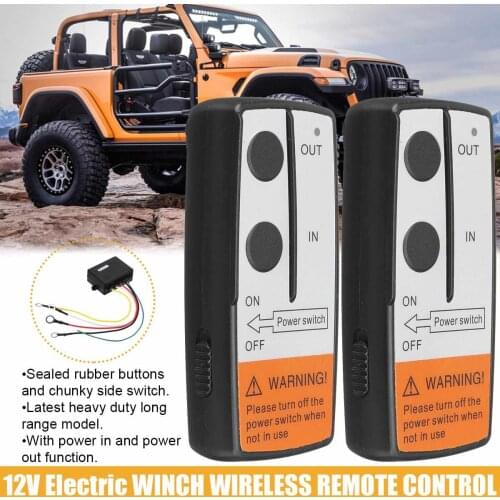Car Wireless Winch Electric Remote Control Switch W/ Manual Transmitter Set for Jeep Truck ATV SUV Trailer Electric Winch Hoist