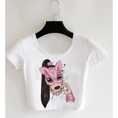 BDSM Girll 3D Sublimation Print Custom Made your own designs Milk Silk Crop Tops