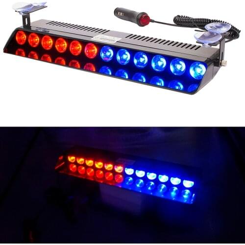 White Yellow Led Strobe Flash Light Emergency Warning 12-Led Sucker Dashboard Interior Roof Windshield Dash Police Lights S12LED