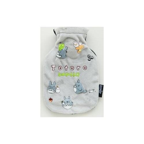 Free shipping Small mini Gray totoro hot water bottle waterflood cartoon plush hot water bag warm hands