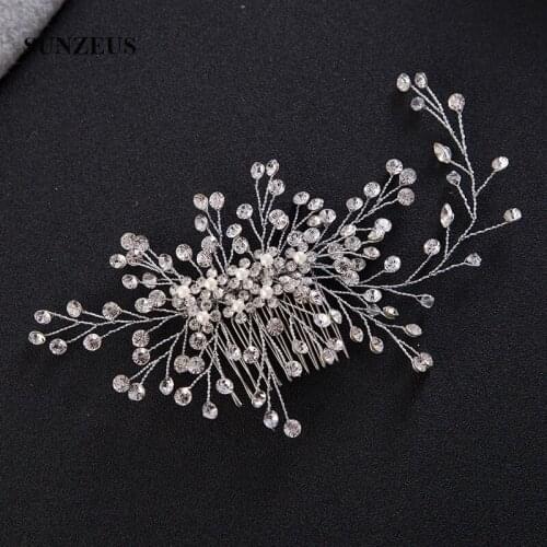 Shinny Crystals Bridal Combs Head Silver Wedding Bride Headpieces New Marriage Accessories Hair Comb Free Shipping SQ425