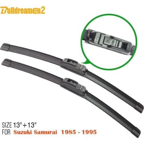Buildreamen2 New Car Bracketless Soft Rubber Wiper Blade 1 Pair Vehicle Windscreen Windshield Wiper For Suzuki Samurai 1985-1995
