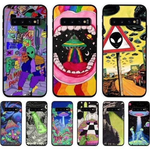 Aesthetics Cartoon alien space Luxury Soft Phone Case For Samsung Galaxy S10 Plus S10E S20 UlTRA S7 S8 S9 Plus S10lite S20 plus