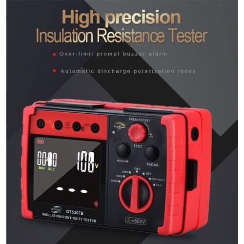 GT5307B DC 1000V LCD Digital Insulation Resistance Tester Meter Megohmmeter Megger High Voltage Megohmmeter Resistance Meter