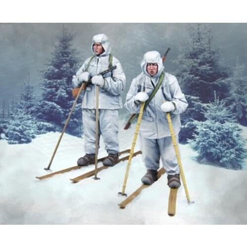 1:35 Scale WW2 Soviet winter Sled soldiers 2 People Miniatures World War II Unpainted Resin Model Kit Figure Free Shipping