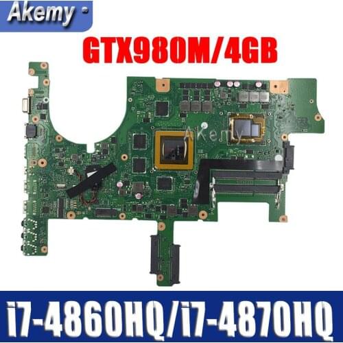 G751JY Motherboard For Asus G751JY G751JT G751JL G751J G751 Laptop motherboard Mainboard i7-4860HQ / i7-4870HQ GTX980M/4GB